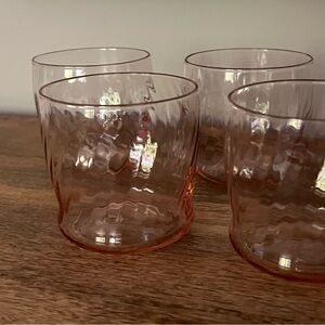 Elegant Pink Depression Glass Tumbler Set of 6 - Vintage 8oz
